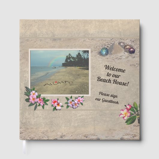 ビーチハウスゲストブックウィズアロハ&プルメリア ゲストブック (正面)