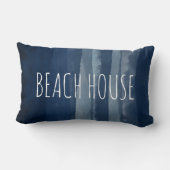 ビーチハウスコースタルネイビーブルーランバーピロー ランバークッション (裏面)