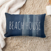 ビーチハウスコースタルネイビーブルーランバーピロー ランバークッション (ブランケット)