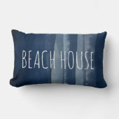 ビーチハウスコースタルネイビーブルーランバーピロー ランバークッション (正面)