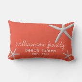 ビーチハウスコースタルヒトデダークコーラル ランバークッション (裏面)