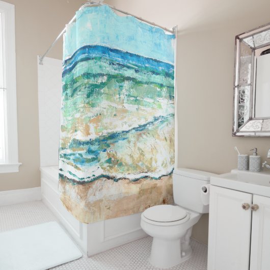 ビーチハウスコースタルワークショアシャワーカーテン シャワーカーテン (インサイチュ)