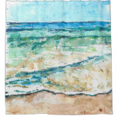 ビーチハウスコースタルワークショアシャワーカーテン シャワーカーテン (正面)