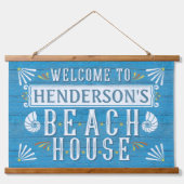 ビーチハウスコースト航海のシェルズ名前をカスタムする 吊り下げ型タペストリー (正面)