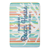 ビーチハウスコーラルストライプバスマット バスマット (正面縦)