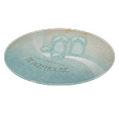 ビーチハウスサングラスとビーチサンダルアクアID623 カッティングボード (角)