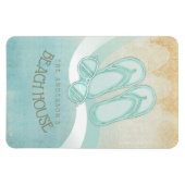 ビーチハウスサングラスとビーチサンダルアクアID623 マグネット (横)