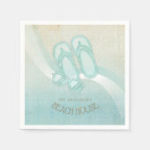 ビーチハウスサングラスビーチサンダルアクアブルーID623 スタンダードカクテルナプキン (正面)