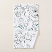 ビーチハウスシェルホワイトバスタオルセット バスタオルセット (ハンドタオル)