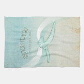 ビーチハウスシーガルアクアブルーID623 キッチンタオル (横)