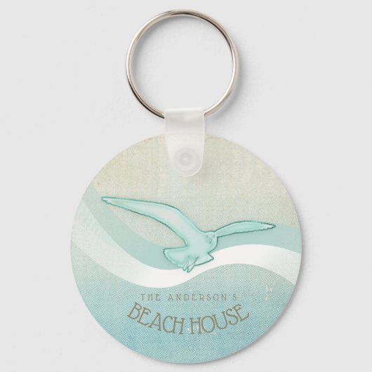 ビーチハウスシーガルアクアブルーID623 キーホルダー (正面)