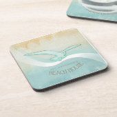 ビーチハウスシーガルアクアブルーID623 コースター (左側)