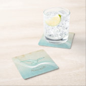 ビーチハウスシーガルアクアブルーID623 スクエアペーパーコースター (インサイチュ)