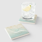 ビーチハウスシーガルアクアブルーID623 ストーンコースター (横)