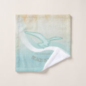 ビーチハウスシーガルアクアブルーID623 バスタオルセット (ウォッシュタオル)