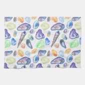 ビーチハウスシーシェルズクラムオイスター キッチンタオル (横)