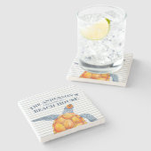 ビーチハウスシータートルファミリーネーム ストーンコースター (横)