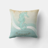 ビーチハウスシーホースアクアブルーID623 クッション (裏面)