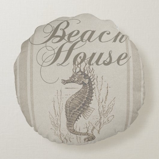 ビーチハウスシーホースシーショア ラウンドクッション (裏面)