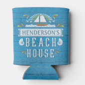 ビーチハウスシ航海のールボートシーシェル名を追加 缶クーラー (裏面)