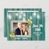 ビーチハウスストリングライツカントリーブルーウッドシック 案内ポストカード (正面/裏面)