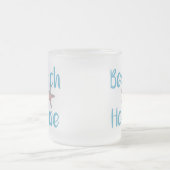 ビーチハウスタイポグラフィスターフィッシュコーヒーマグ フロストグラスマグカップ (中央)