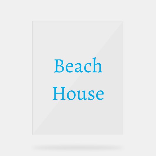 ビーチハウスタイポグラフィ書道ミニマル文字 アクリルサイン (正面)