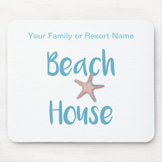 ビーチハウスタイポグラフィ マウスパッド (正面)