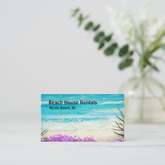 ビーチハウスバケーションレンタルウォーターカラー 名刺 (スタンド正面)