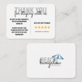 ビーチハウスバケーションレンタルゲストサンキューカード ノートカード (正面/裏面)