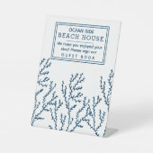 ビーチハウスバケーションレンタルザインゲストブック 台座サイン (正面)