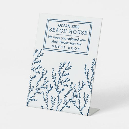 ビーチハウスバケーションレンタルザインゲストブック 台座サイン (正面)