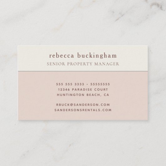 ビーチハウスバケーションレンタルプロパティ 名刺 (裏面)