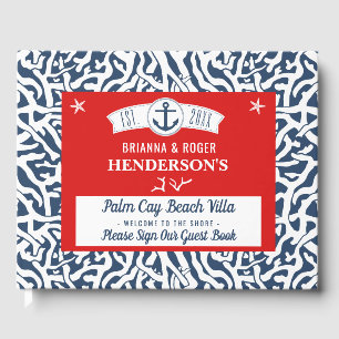 ビーチハウスバケーションレンタル航海のコーラルパターン ゲストブック