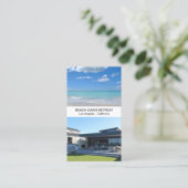 ビーチハウスバケーションレンタルQRソーシャルメディアアイコン 名刺 (スタンド正面)