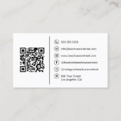ビーチハウスバケーションレンタルQRソーシャルメディアアイコン 名刺 (裏面)