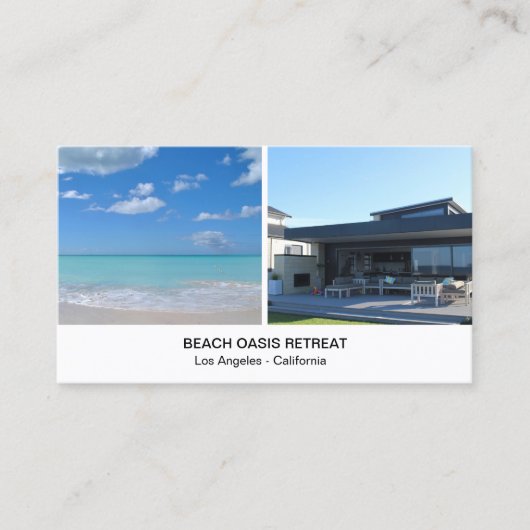 ビーチハウスバケーションレンタルQRソーシャルメディアアイコン 名刺 (正面)