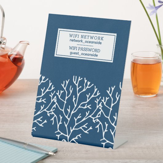 ビーチハウスバケーションレンタルWIFIゲスト情報 台座サイン (インサイチュ)