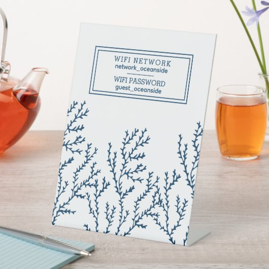 ビーチハウスバケーションレンタルWIFIゲスト情報 台座サイン (インサイチュ)