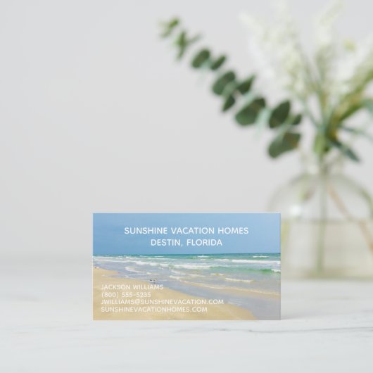 ビーチハウスバケーション実在レンタルエステート 名刺 (スタンド正面)