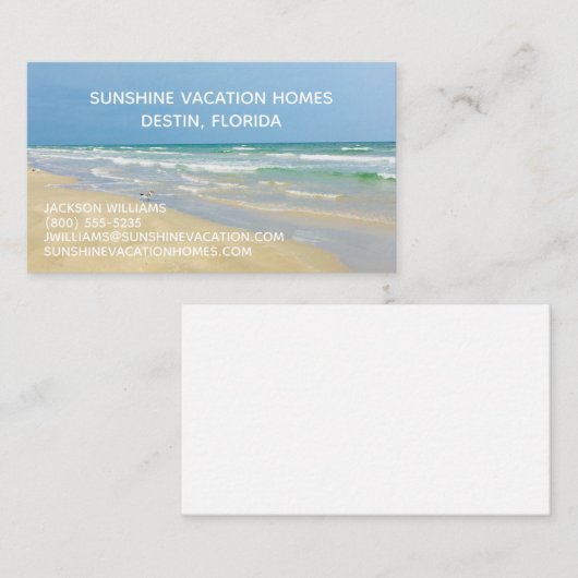 ビーチハウスバケーション実在レンタルエステート 名刺 (正面/裏面)