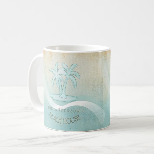 ビーチハウスパームツリーズアクアID623 コーヒーマグカップ (正面左)