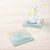 ビーチハウスパームツリーズアクアID623 スクエアペーパーコースター (インサイチュ)