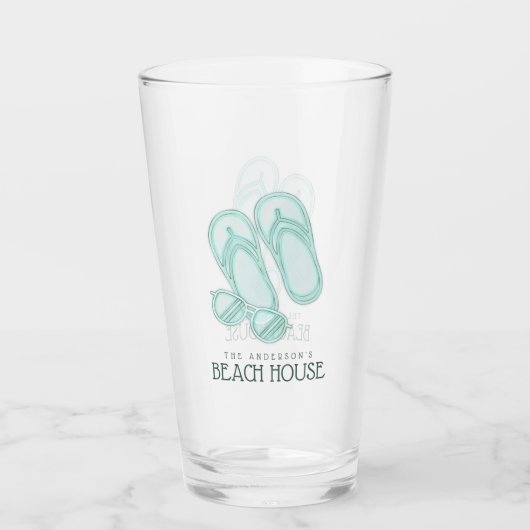ビーチハウスビーチサンダルサングラスアクアブルーID623 タンブラーグラス (正面)