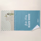 ビーチハウスビーチシーンレイクハウスビーチタオル ビーチタオル (正面)