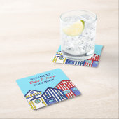 ビーチハウスビーチハッツ航海の スクエアペーパーコースター (インサイチュ)