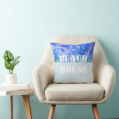 ビーチハウスピローデコールブルーとホワイトデザイン クッション (椅子)