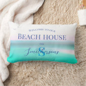 ビーチハウスピロー海ブルーシー装飾用クッション ランバークッション (ブランケット)