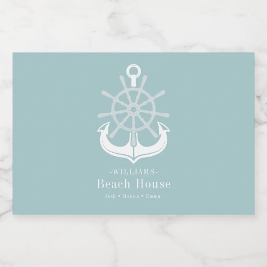 ビーチハウスファミリーネームいかり スパークリングワインラベル (シングルラベル)