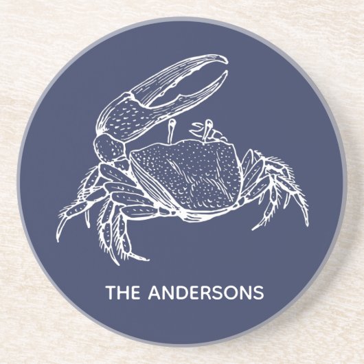 ビーチハウスファミリーネームカニ コースター (正面)